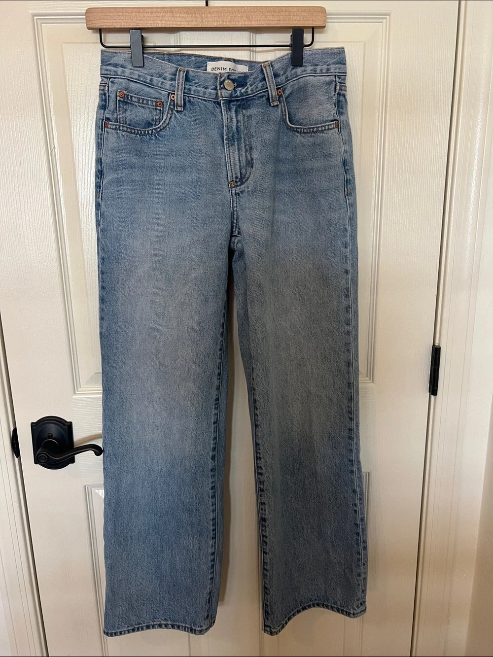 Denim Forum Aritzia Jeans Farrah Lo Rise Wide Blue Ankle 26